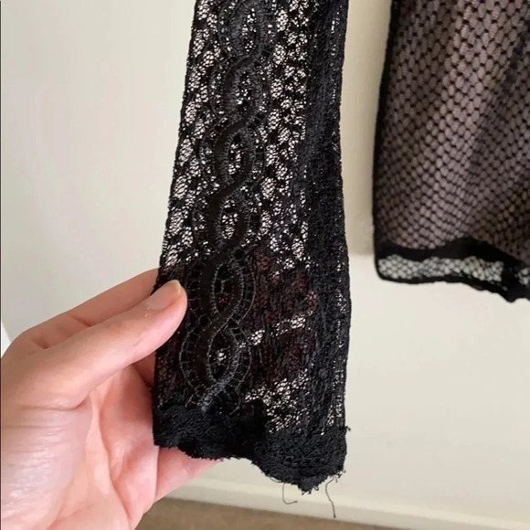 Free People Black Lace & Mesh Body-Con Dress - Picture 9 of 16